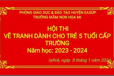 Trường MN Họa Mi tổ chức Hội thi Vẽ tranh dành cho trẻ 5 tuổi cấp trường năm học 2023 – 2024